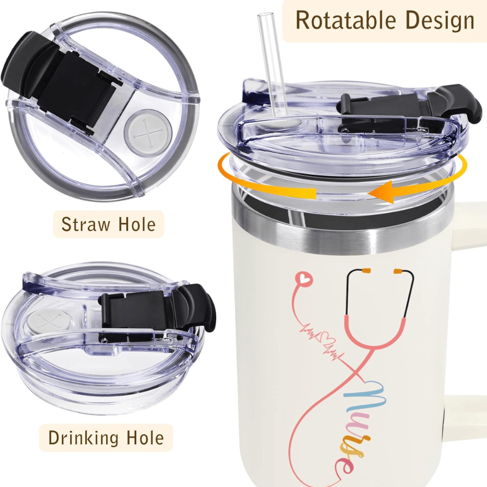 "Healing Heart" 40oz Nurse Tumbler | Elegant Floral Appreciation Gift for RN, LPN, and Healthcare Heroes