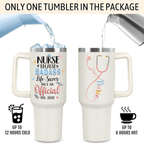 "Healing Heart" 40oz Nurse Tumbler | Elegant Floral Appreciation Gift for RN, LPN, and Healthcare Heroes
