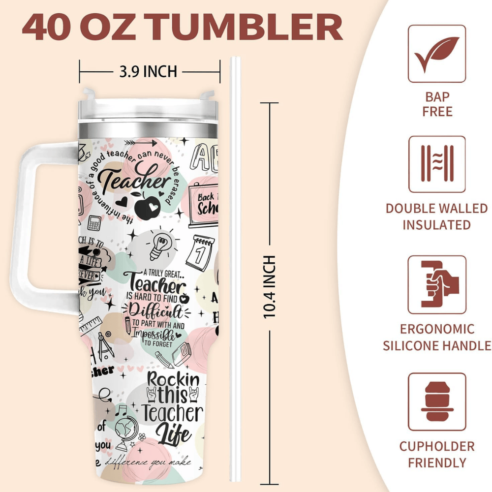 40oz "Teachers Change the World" Tumbler | The Perfect Back-to-School & Appreciation Gift