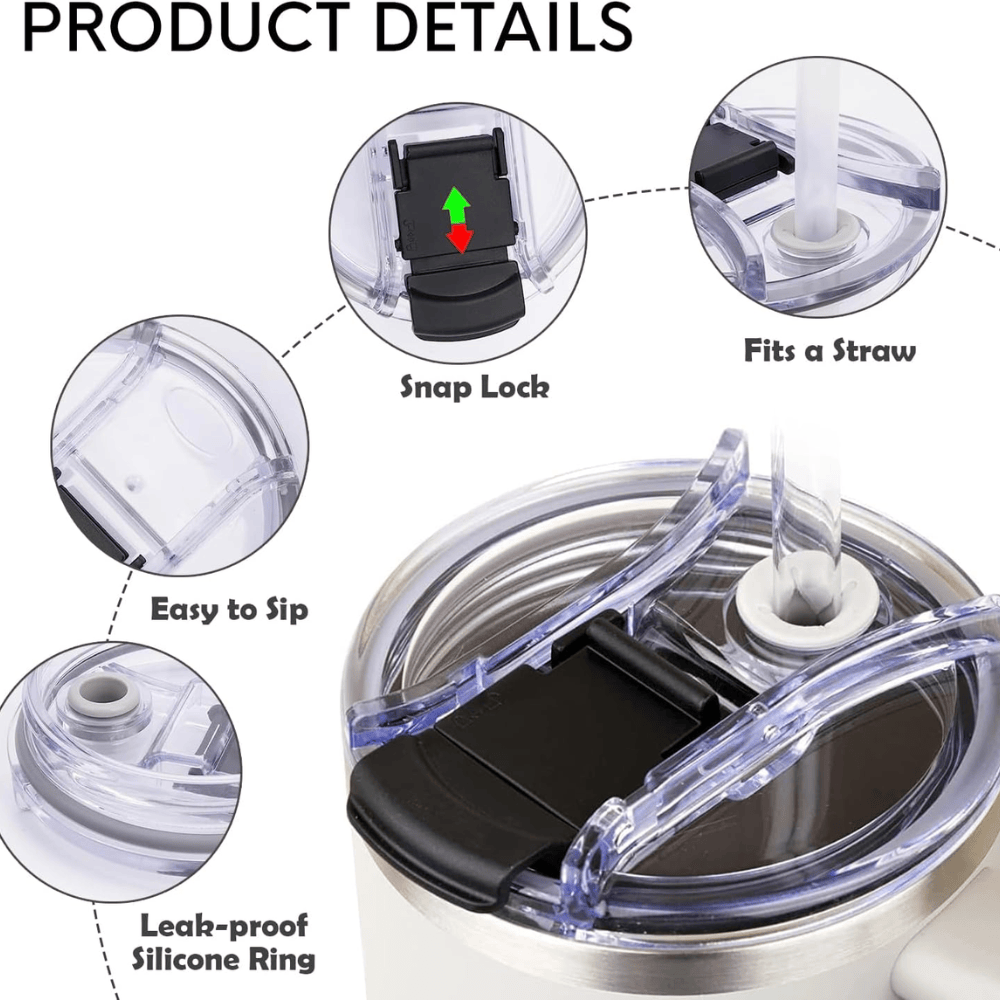 40oz "Floral Teacher" Insulated Tumbler with Handle | Gift-Ready Appreciation Mug with Straw Set