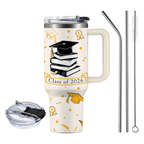 40oz "Class of 2026" Graduation Tumbler | Inspirational Congrats Grad Gift with Steel Straw Set