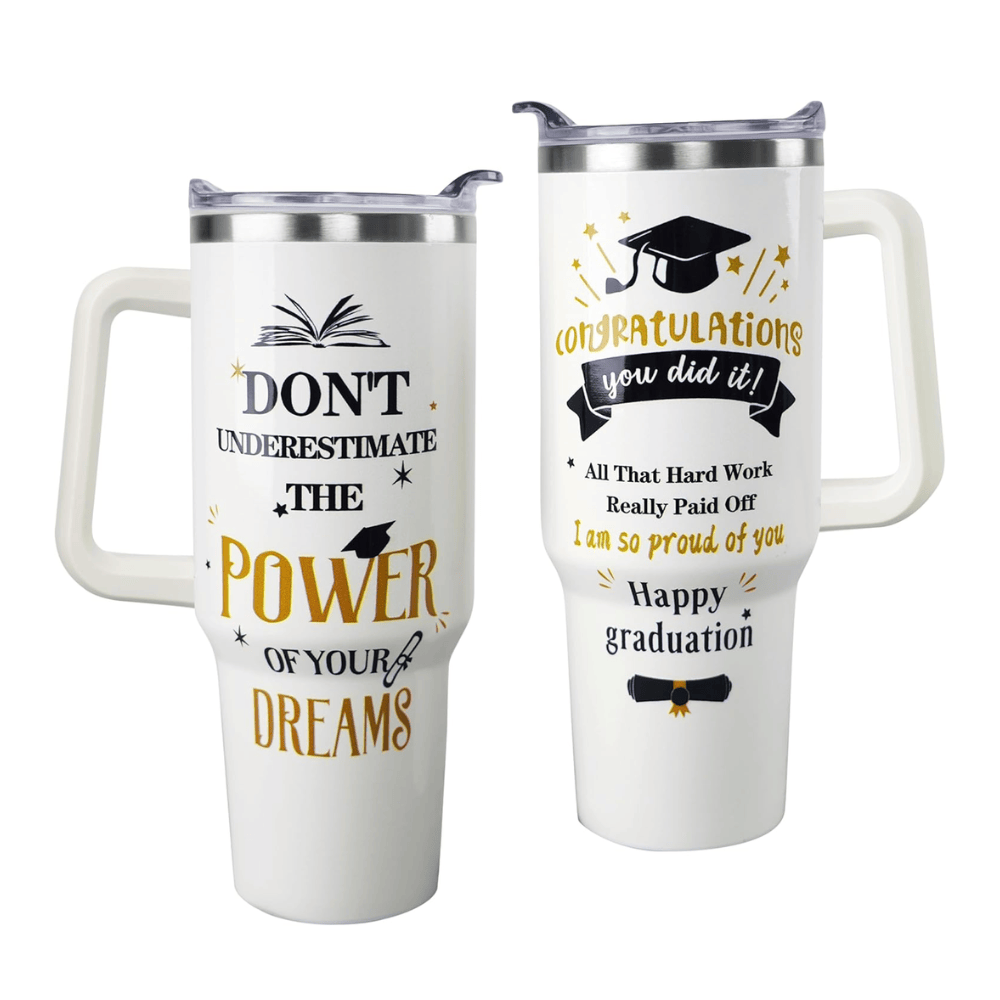 40oz "Inspirational Graduate" Tumbler with Handle | The Meaningful "Class of 2026" Success Gift