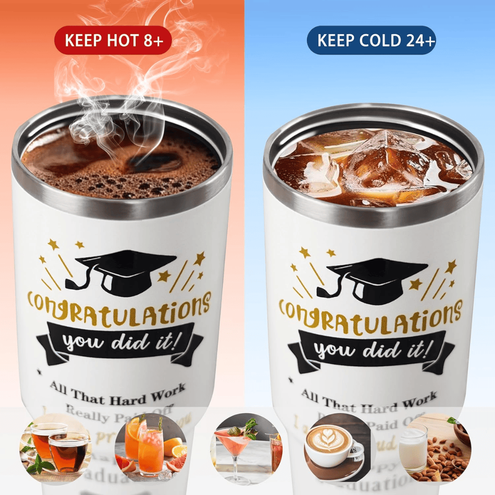 40oz "Inspirational Graduate" Tumbler with Handle | The Meaningful "Class of 2026" Success Gift