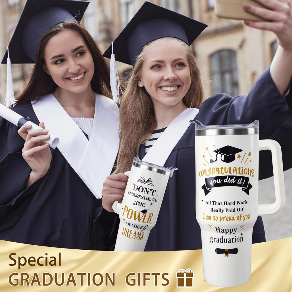 40oz "Inspirational Graduate" Tumbler with Handle | The Meaningful "Class of 2026" Success Gift