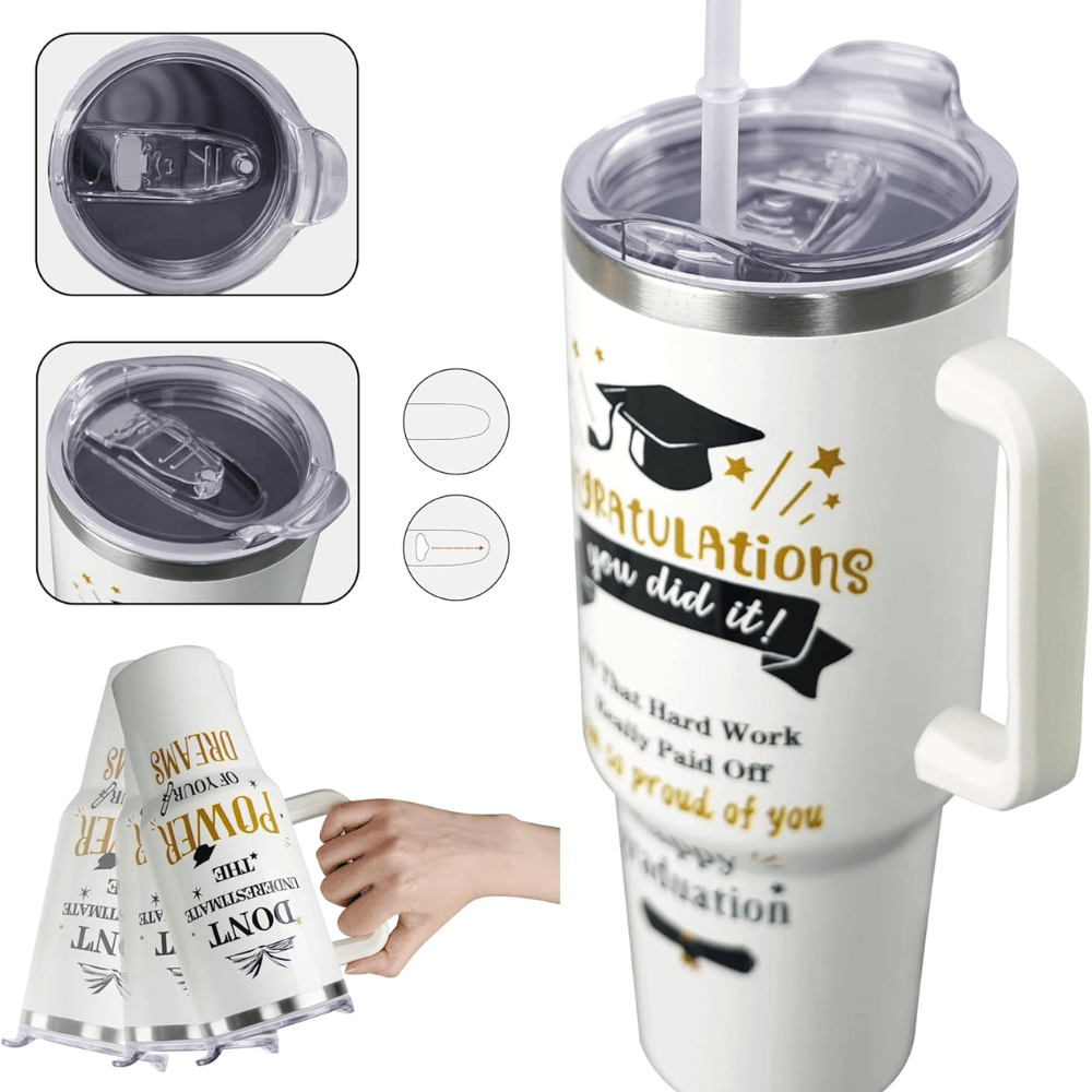 40oz "Inspirational Graduate" Tumbler with Handle | The Meaningful "Class of 2026" Success Gift