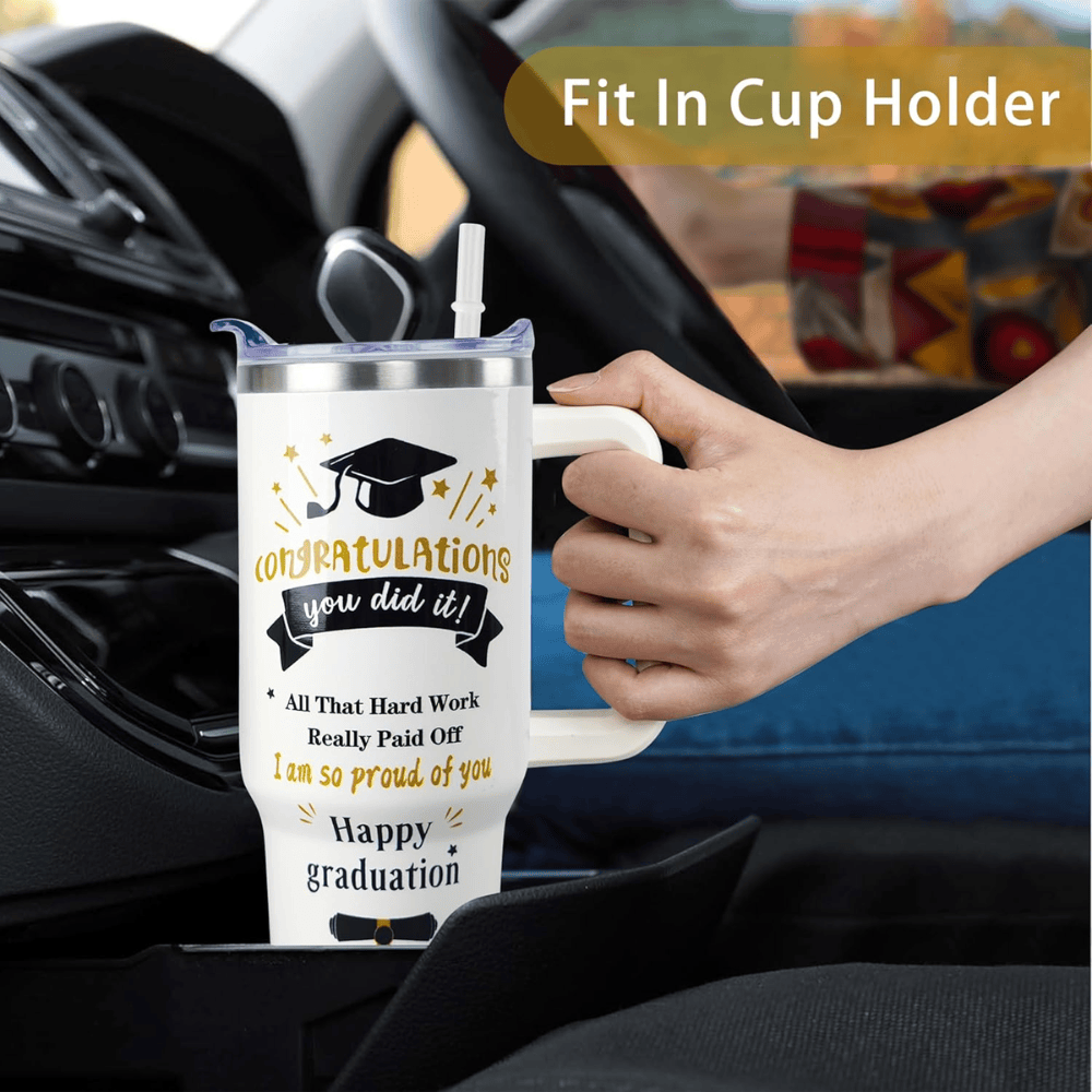 40oz "Inspirational Graduate" Tumbler with Handle | The Meaningful "Class of 2026" Success Gift