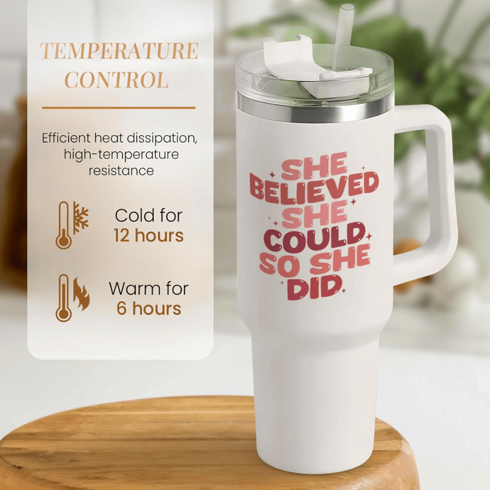 40oz "She Believed She Could So She Did" Tumbler | The Ultimate Empowerment Graduation Gift