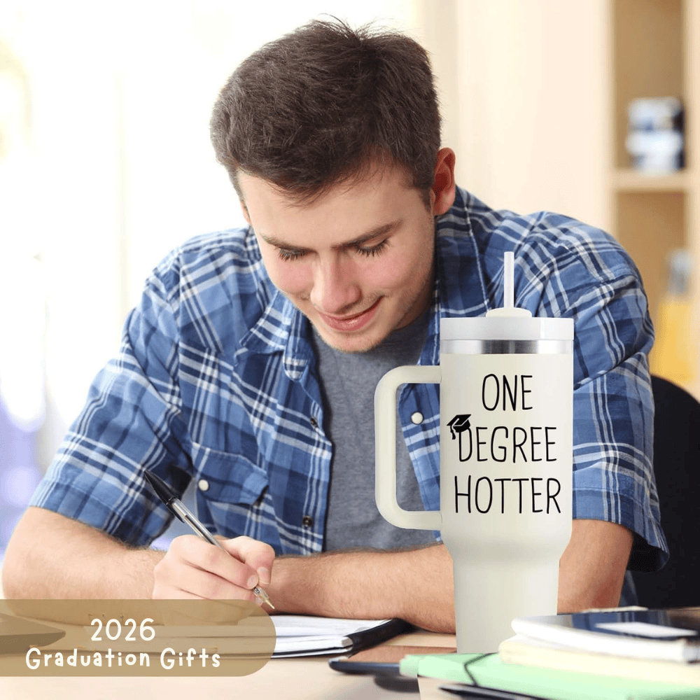 40oz "One Degree Hotter" Class of 2026 Tumbler | Humorous Graduation Gift for College, Masters & PhD