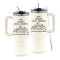 40oz "Doxie Grandma" Floral Tumbler | Unique Dachshund Lover Gift for Grandma & Mom