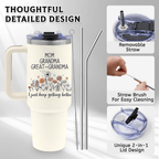 40oz "Doxie Grandma" Floral Tumbler | Unique Dachshund Lover Gift for Grandma & Mom