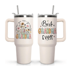 40oz "The Grandma Creed" Tumbler | Funny Sunflower & Butterfly Gift for the Best Grandma Ever