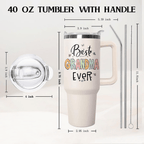 40oz "The Grandma Creed" Tumbler | Funny Sunflower & Butterfly Gift for the Best Grandma Ever