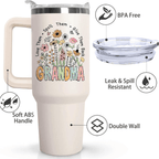 40oz "The Grandma Creed" Tumbler | Funny Sunflower & Butterfly Gift for the Best Grandma Ever