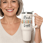 40oz "The Grandma Creed" Tumbler | Funny Sunflower & Butterfly Gift for the Best Grandma Ever