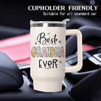 40oz "The Grandma Creed" Tumbler | Funny Sunflower & Butterfly Gift for the Best Grandma Ever