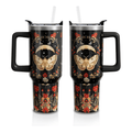 40oz Gothic Mushroom & Moon Moth Tumbler | Mystical Witchy Floral Gift for Dark Academia Lovers