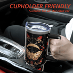 40oz Gothic Mushroom & Moon Moth Tumbler | Mystical Witchy Floral Gift for Dark Academia Lovers