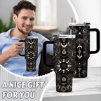 40oz "Midnight Mystique" Gothic Tumbler | Mystical Moon & Moth Gift for Dark Aesthetic Lovers