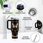 40oz "Midnight Butterfly" Goth Tumbler | Mystical Floral & Witchy Gift for Butterfly Lovers