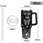 40oz "Celestial Butterfly" Goth Tumbler | Moon Phase & Mystical Leak-Proof Travel Mug