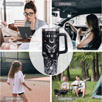40oz "Celestial Butterfly" Goth Tumbler | Moon Phase & Mystical Leak-Proof Travel Mug