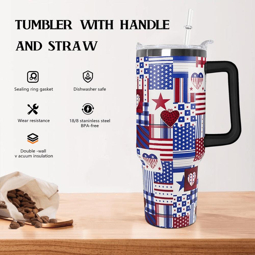 40oz American Flag Patriotic Tumbler | The Ultimate Freedom Gift for Veterans, Police & Father’s Day