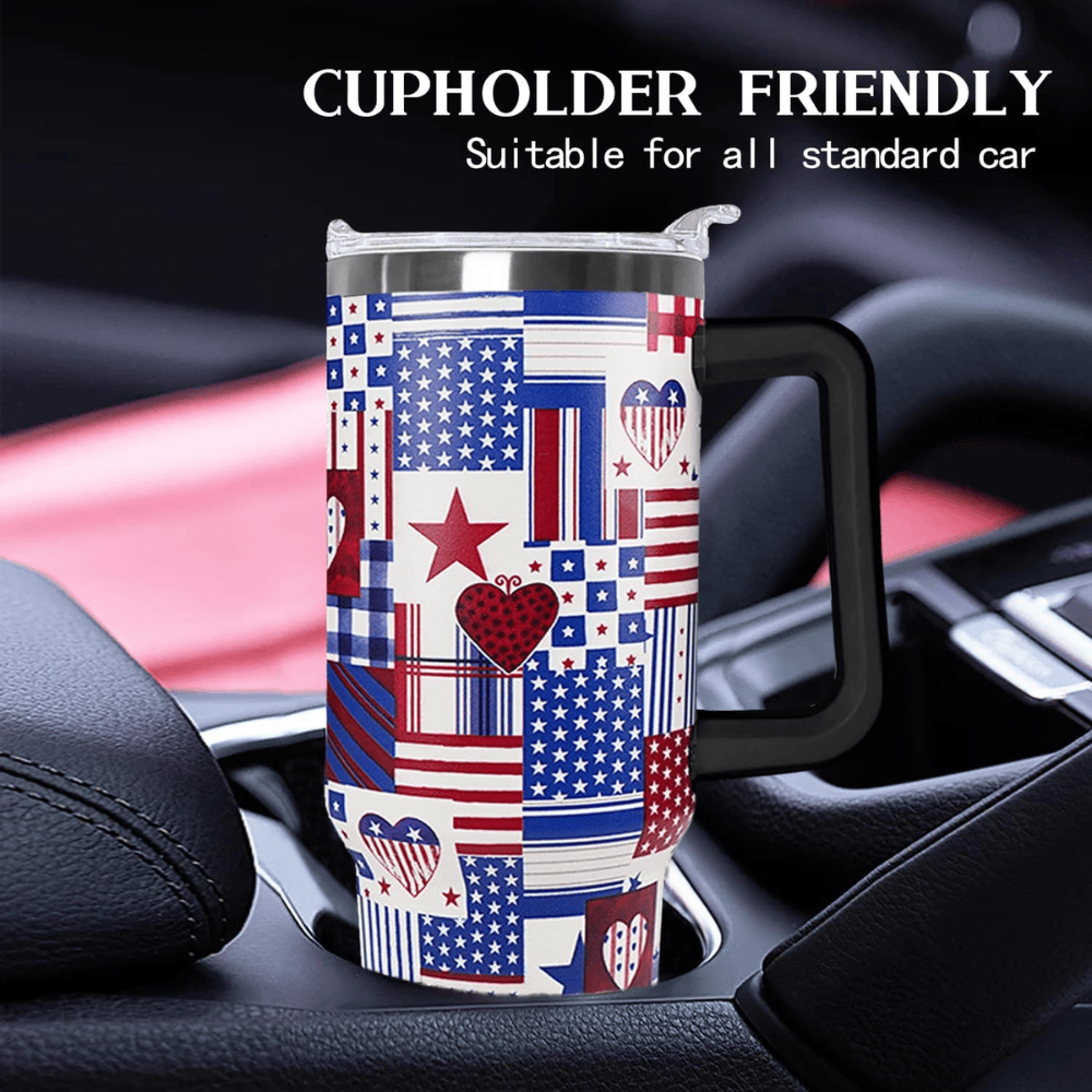40oz American Flag Patriotic Tumbler | The Ultimate Freedom Gift for Veterans, Police & Father’s Day
