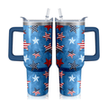 40oz "American Star" Patriotic Tumbler | Stars and Stripes Insulated Travel Mug for Veterans & 4th of July