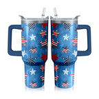 40oz "American Star" Patriotic Tumbler | Stars and Stripes Insulated Travel Mug for Veterans & 4th of July