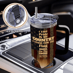 40oz "Liberty & Pride" American Flag Tumbler | Bold Patriotic Gift for Veterans, Dads & USA Fans