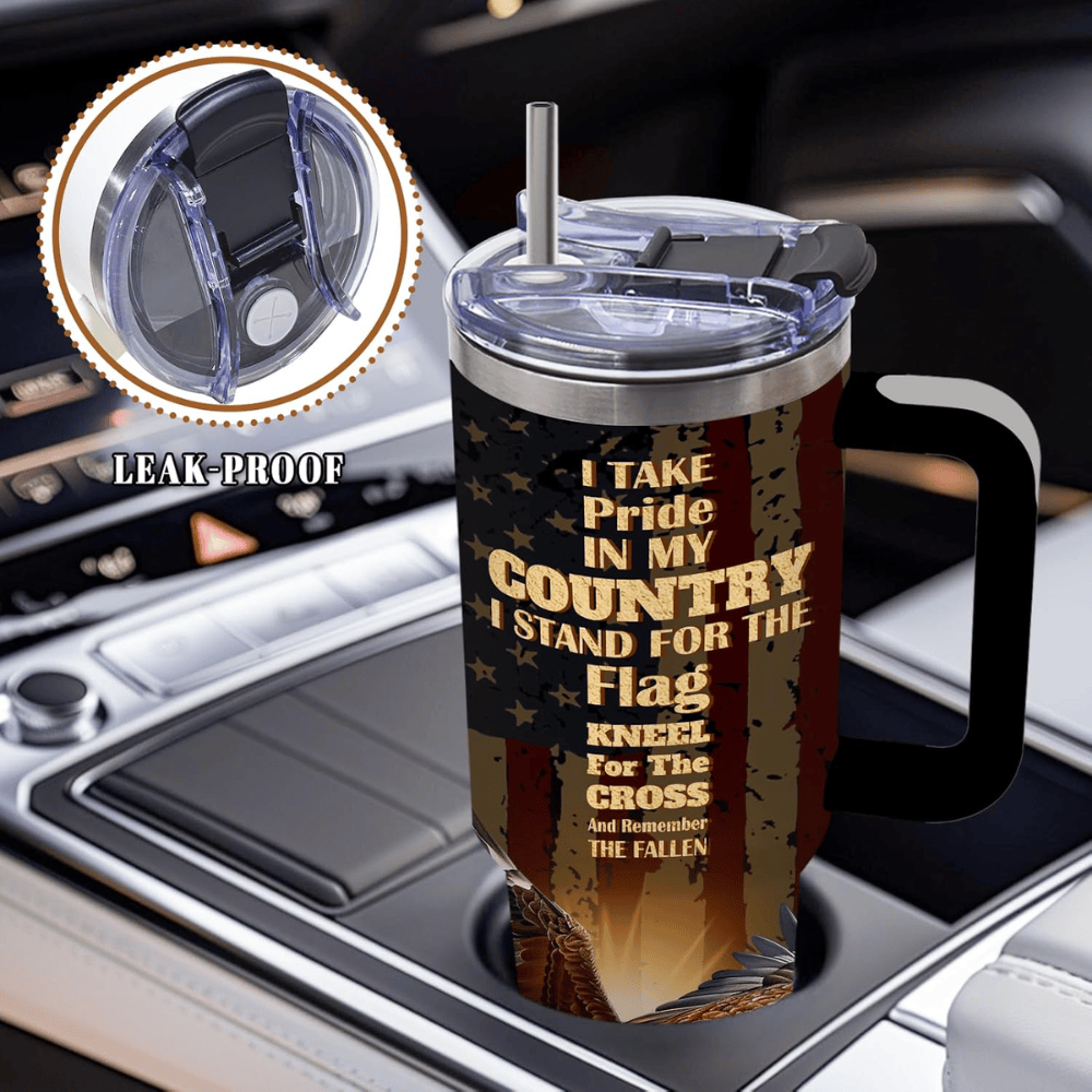 40oz "Liberty & Pride" American Flag Tumbler | Bold Patriotic Gift for Veterans, Dads & USA Fans