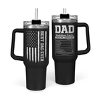 40oz "Best Dad Ever" Insulated Tumbler | Rugged Mountain Design Gift for Dads from Daughter & Son