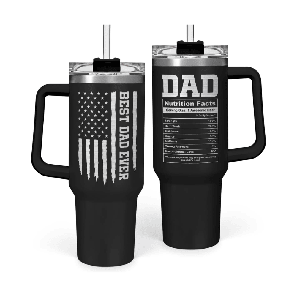 40oz "Best Dad Ever" Insulated Tumbler | Rugged Mountain Design Gift for Dads from Daughter & Son
