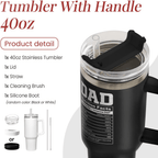 40oz "Best Dad Ever" Insulated Tumbler | Rugged Mountain Design Gift for Dads from Daughter & Son