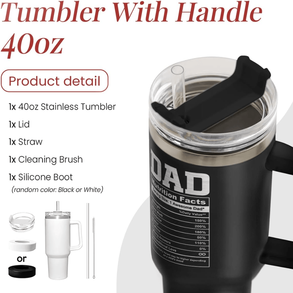 40oz "Best Dad Ever" Insulated Tumbler | Rugged Mountain Design Gift for Dads from Daughter & Son