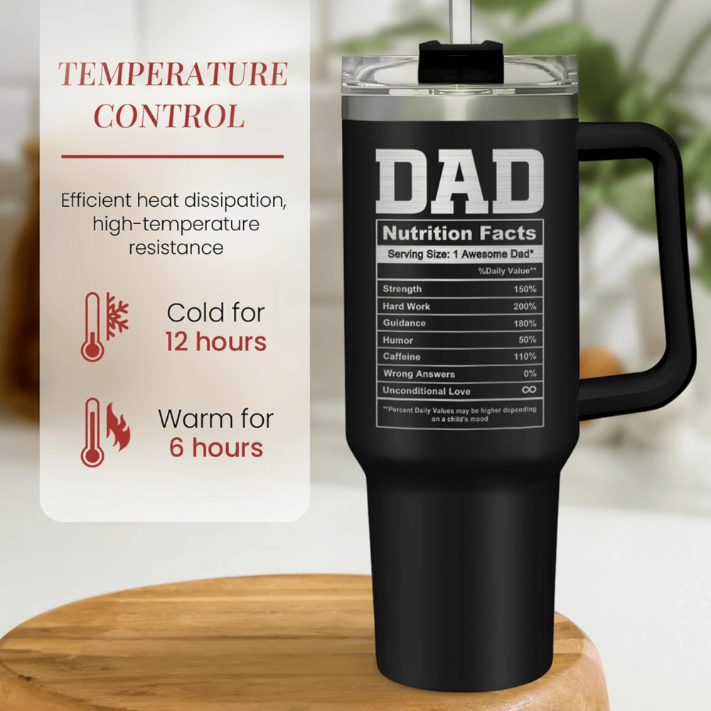 40oz "Best Dad Ever" Insulated Tumbler | Rugged Mountain Design Gift for Dads from Daughter & Son
