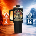 40oz "Racoon Dad" Humorous Tumbler | Best Dad Ever Nutrition Facts Mug for Father's Day & Birthdays