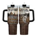 40oz "Hunting Partners for Life" Tumbler | Sentimental Father & Son Wilderness Gift for Outdoorsman Dads