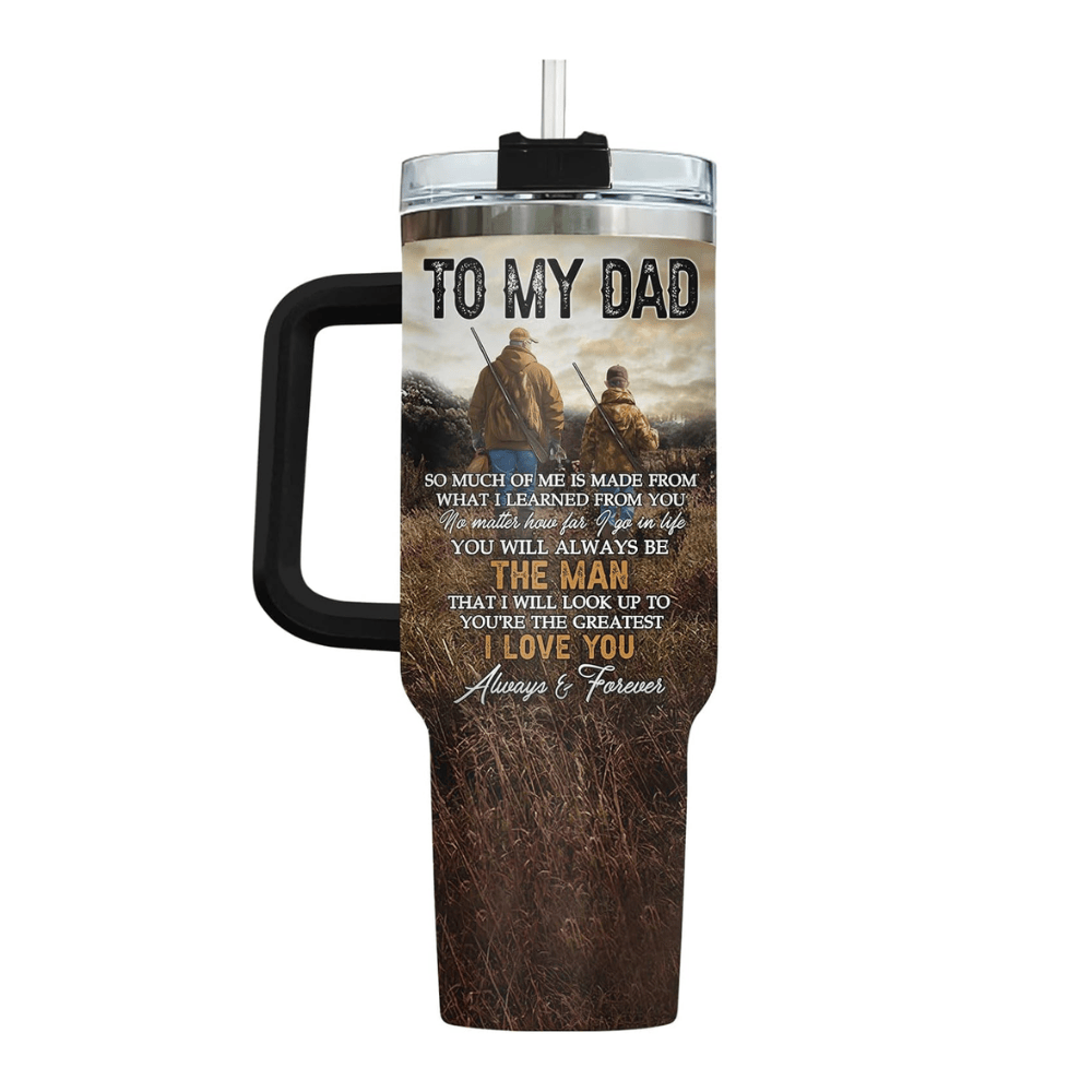 40oz "Hunting Partners for Life" Tumbler | Sentimental Father & Son Wilderness Gift for Outdoorsman Dads