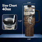 40oz "Hunting Partners for Life" Tumbler | Sentimental Father & Son Wilderness Gift for Outdoorsman Dads