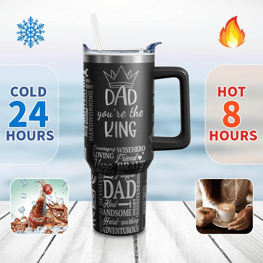 40oz "The Legend" Dad Tumbler | Laser Engraved Funny Gift for Father, Papa & Grandpa