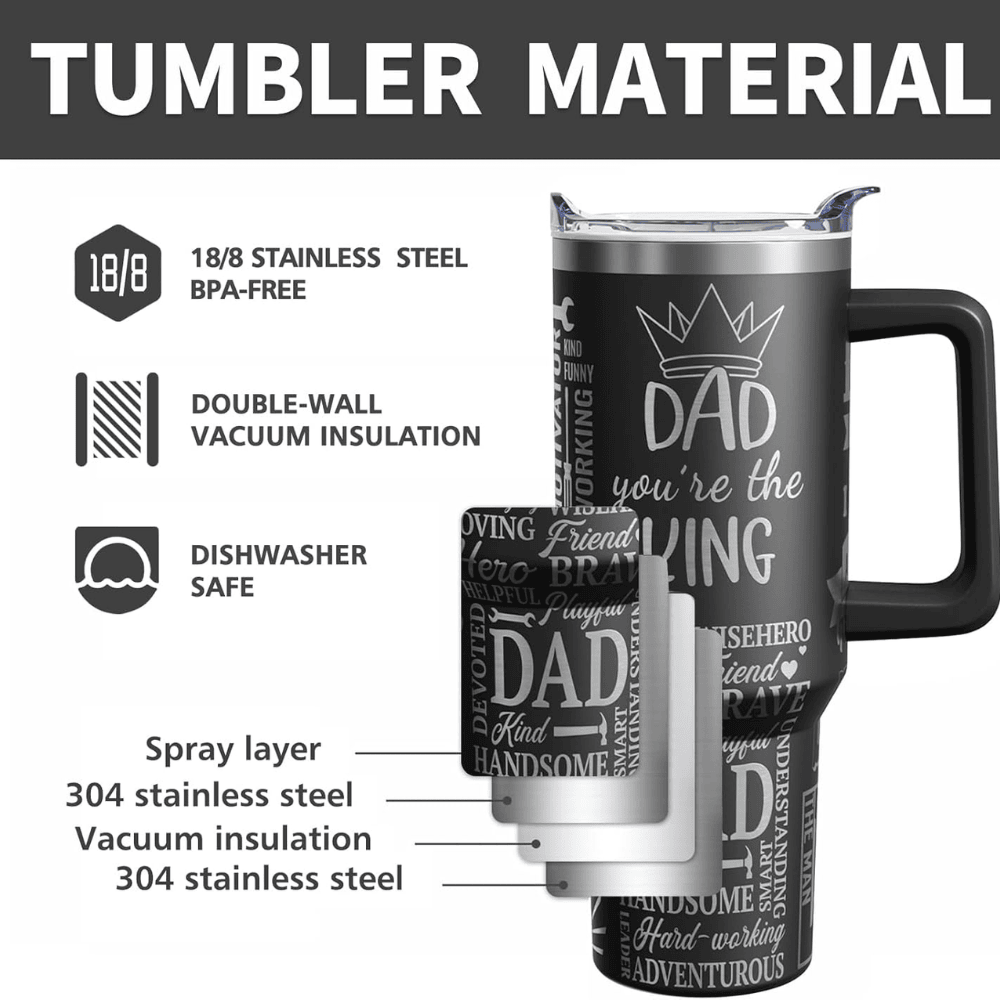 40oz "The Legend" Dad Tumbler | Laser Engraved Funny Gift for Father, Papa & Grandpa