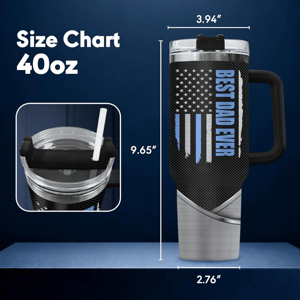 40oz Funny "At Least You Don't Have Ugly Children" Tumbler with Handle | Best Dad Ever Travel Mug