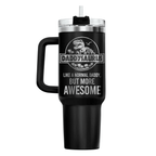 40oz Daddysaurus Tumbler with Handle | Funny Dinosaur Dad Travel Mug