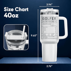 40oz "Best Dad By Par" Golf Tumbler with Handle | Stainless Steel Golfer Dad Travel Mug