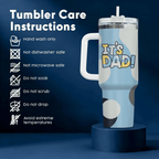 40oz Funny "It's Dad" Tumbler with Handle | Gamer Dad Travel Mug