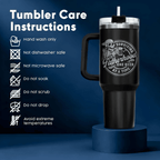 40oz Funny "Surviving Fatherhood" Tumbler with Handle | Beer Dad Travel Mug
