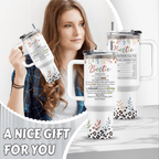 Pink "Bestie" 40oz Floral Tumbler with Handle | BFF Friendship Travel Mug