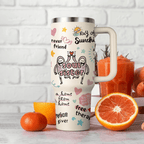 Creamy White "Soul Sisters" 40oz Tumbler with Handle | Bestie Friendship Travel Mug