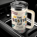 Creamy White "Soul Sisters" 40oz Tumbler with Handle | Bestie Friendship Travel Mug